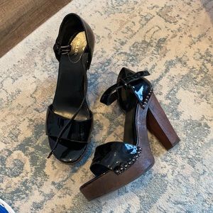 Prada Patent leather studded platform sandals